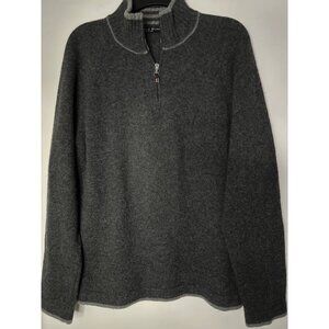 Daniele Blasi Sweater Mens Medium Gray Wool Blend 1/4 Zip Made in Italy preppy